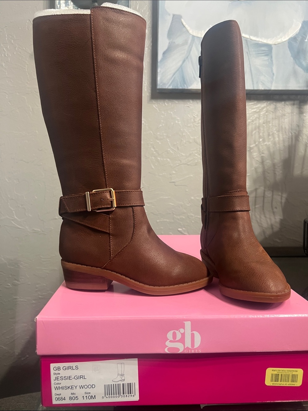 GB girls Brown Riding Boots with Buckle